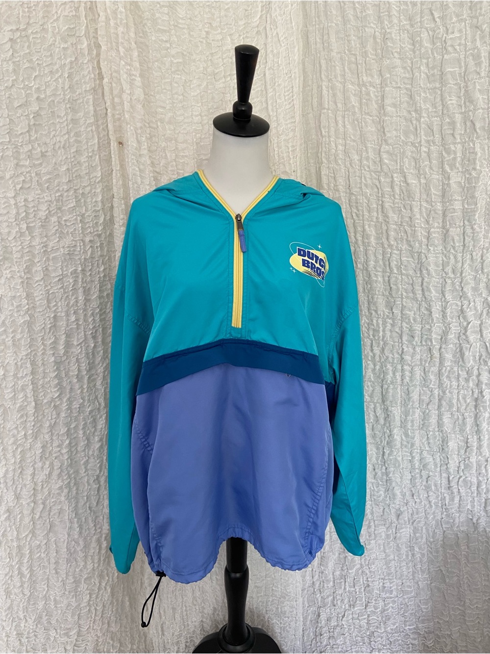 DUTCH BROS Teal & Lavender Hooded Windbreaker